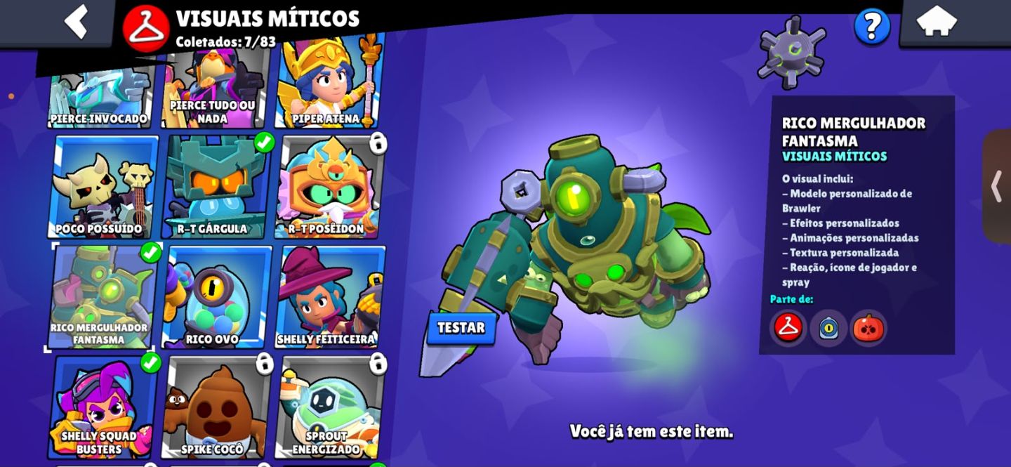CONTA DE BRAWL STARS COM EDGAR PORTADOR DA LUZ