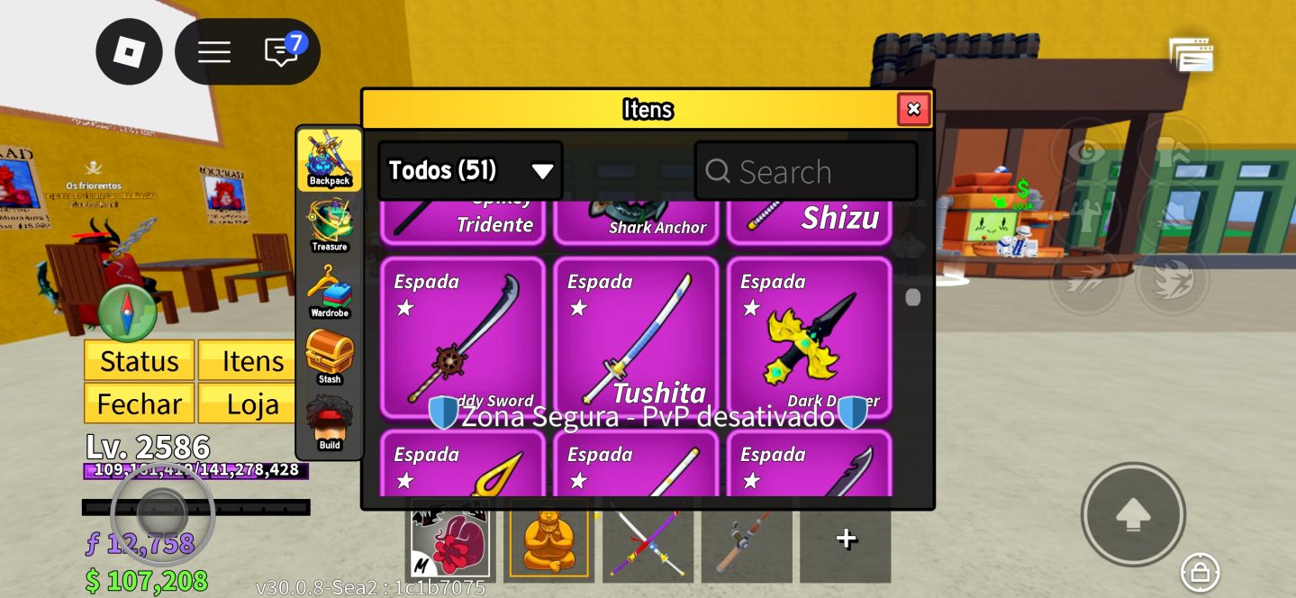 Conta Roblox upada em BLOX FRUITS, Shindo life , Roube um Brainrot. etc...