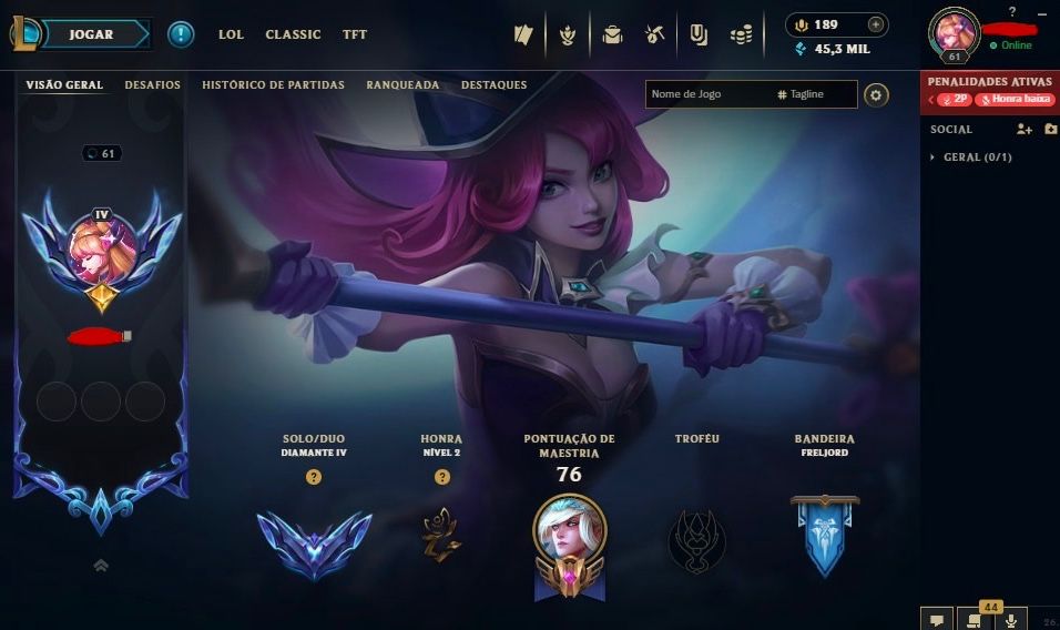 Conta main sup peel | diamante 4 com 77% de WR !