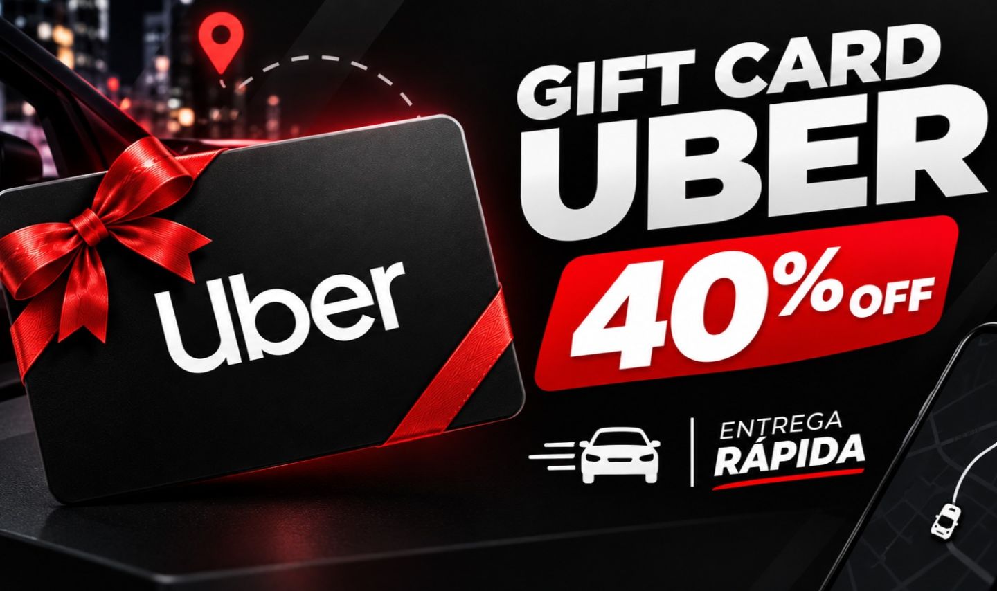 Gift Card/Voucher Uber - 20,00 - 30,00 - 50,00 (40% OFF)