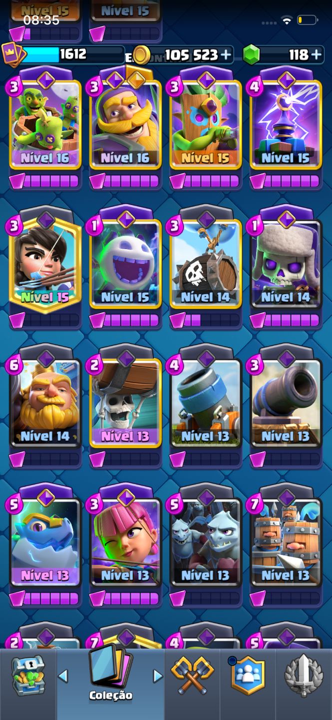 Conta Clash Royale Coleção Completa CL 1612
