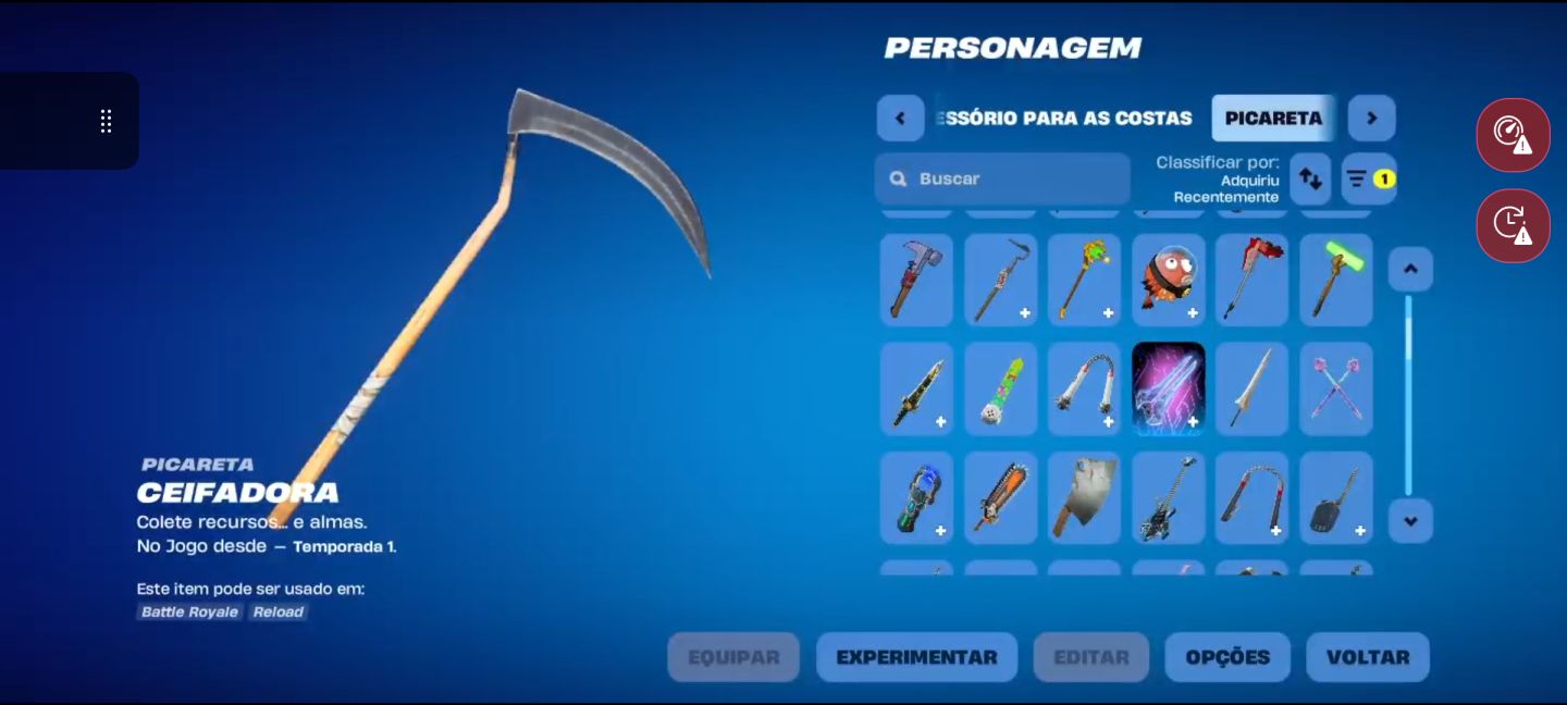Conta excelente de fortnite, com skins tryhards, picaretas tryhards, 1000 vbucks
