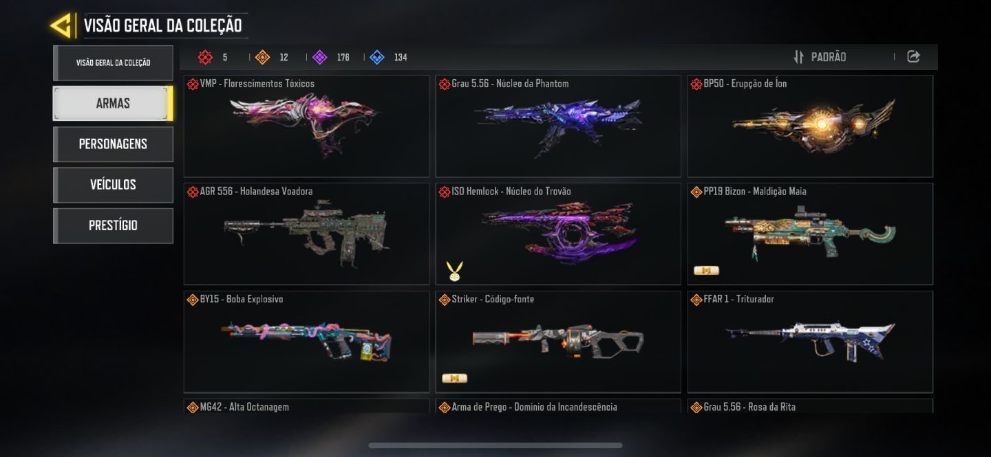 Conta Call of Duty móbile, 5 Armas mística 12 Armas lendárias 5 personagens lend
