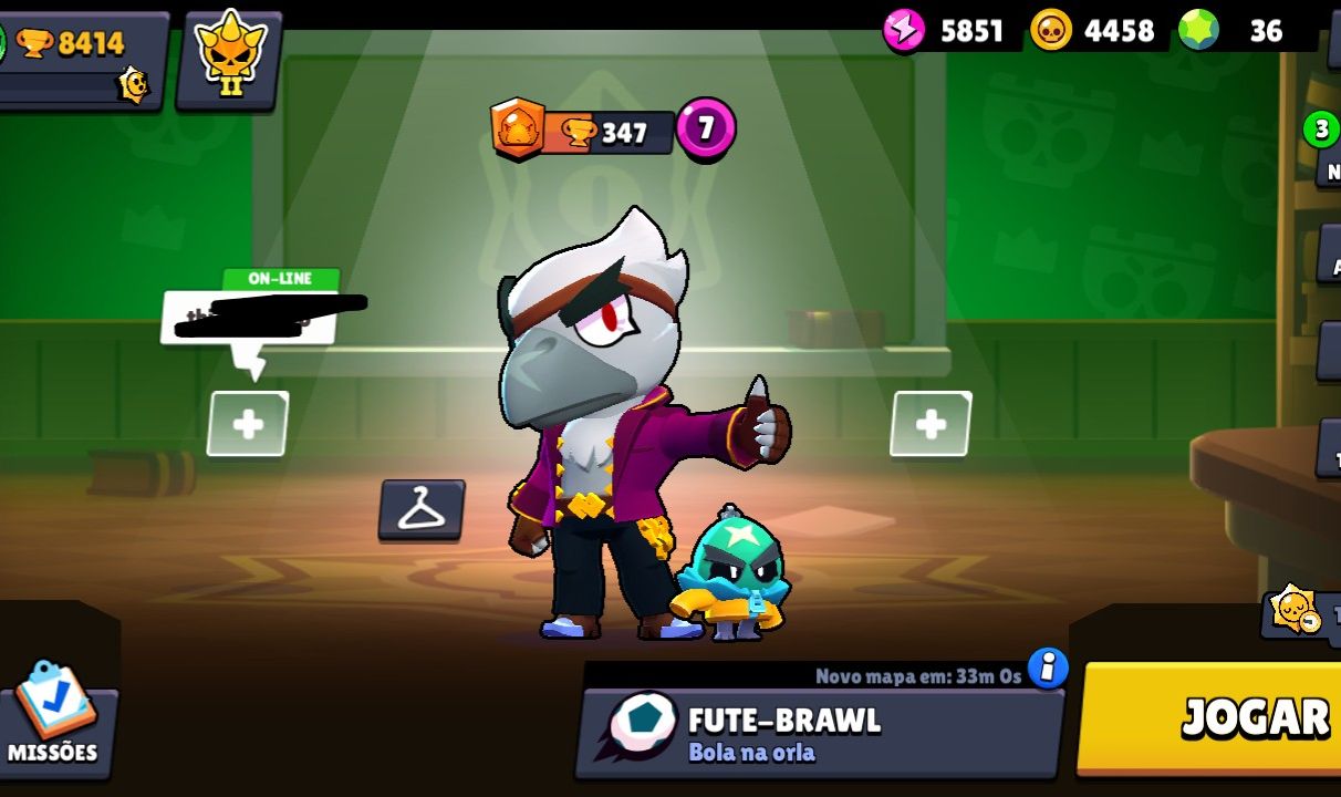Conta Brawl Stars 10k Troféu + Clash Royale Arena 21!