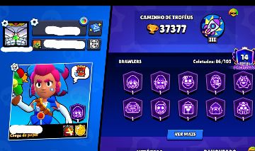 CONTA DE BRAWL STARS COM PASSES ANTIGOS E RAROS 37K TROFÉUS