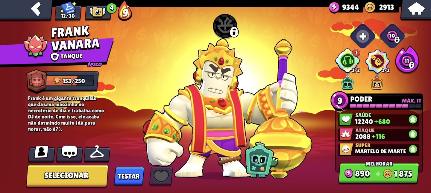 Conta Brawl Stars | 8.647 Troféus | 19 Brawlers | Várias Skins