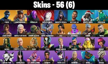 CONTA FORTNITE COM 56 SKINS FIXER/LINE SCORCH/RAZ/TARANA/RONIN/SUNNY/MEDUSA