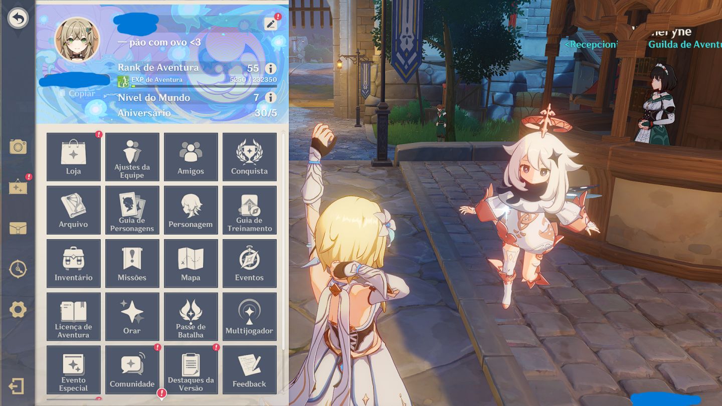 Conta Iniciante Genshin AR55, 10 personagens 5 estrelas