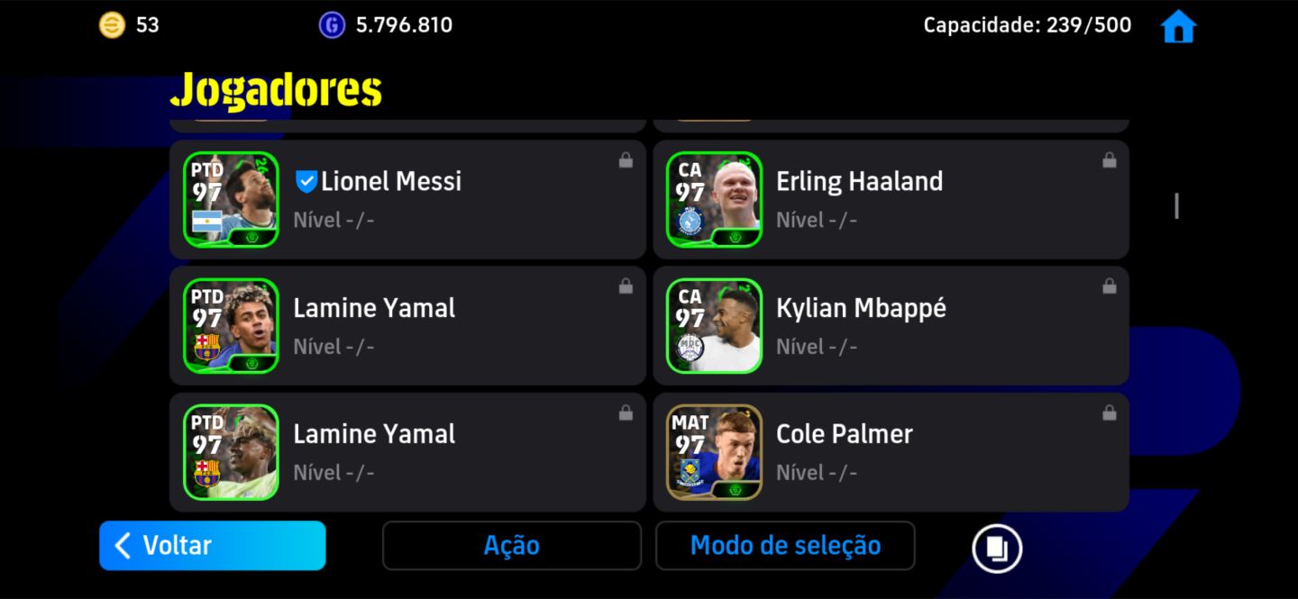 CONTA PRIME EFOOTBALL COM OS MELHORES JOGADORES