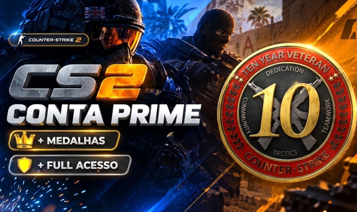 CONTA CS2 PRIME + MEDALHAS + FULL ACESSO