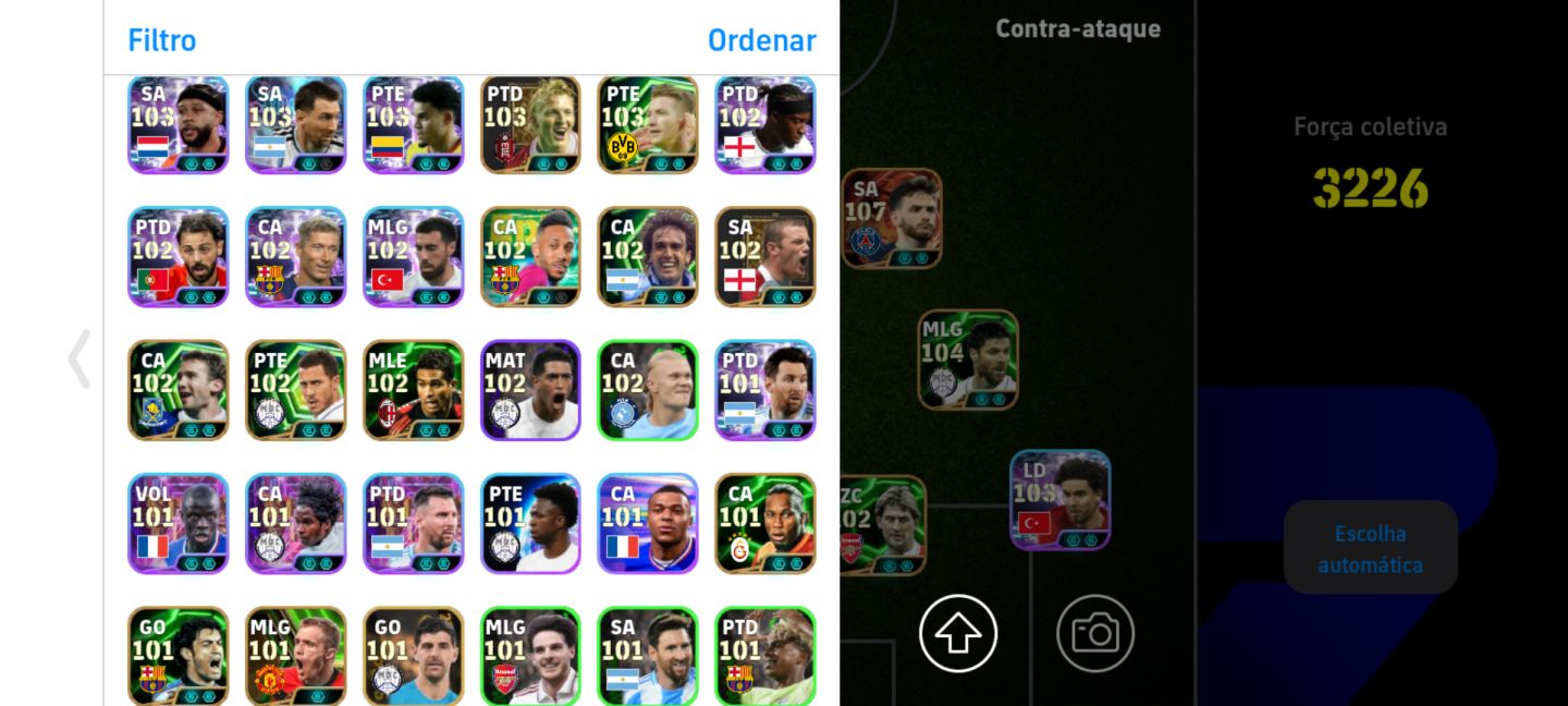 Conta de efootball, com 3226 de força, com vários técnicos,uniformes e etc