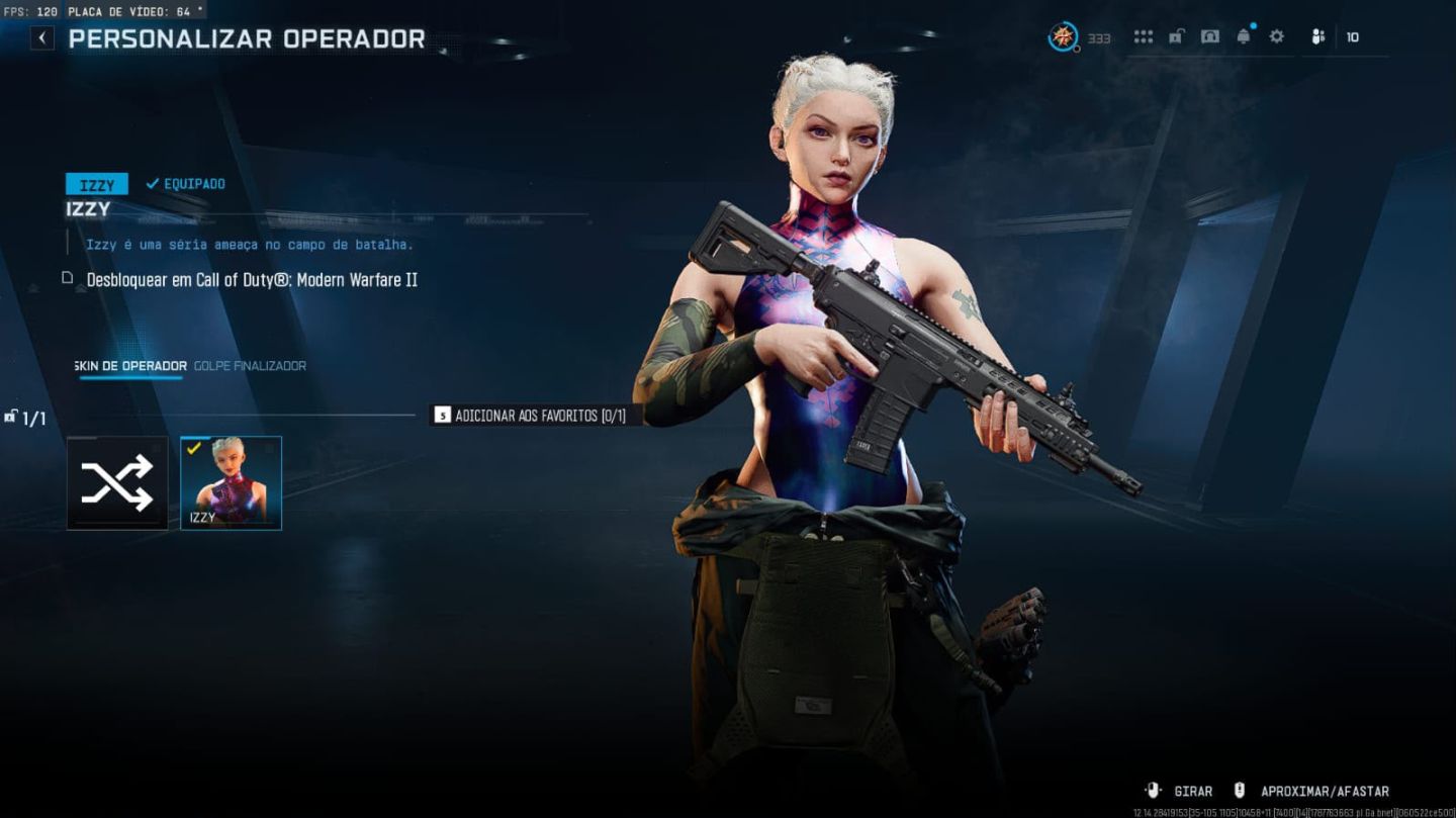 Conta warzone com Alucard, Izzy, Bailarina, Michael Myers