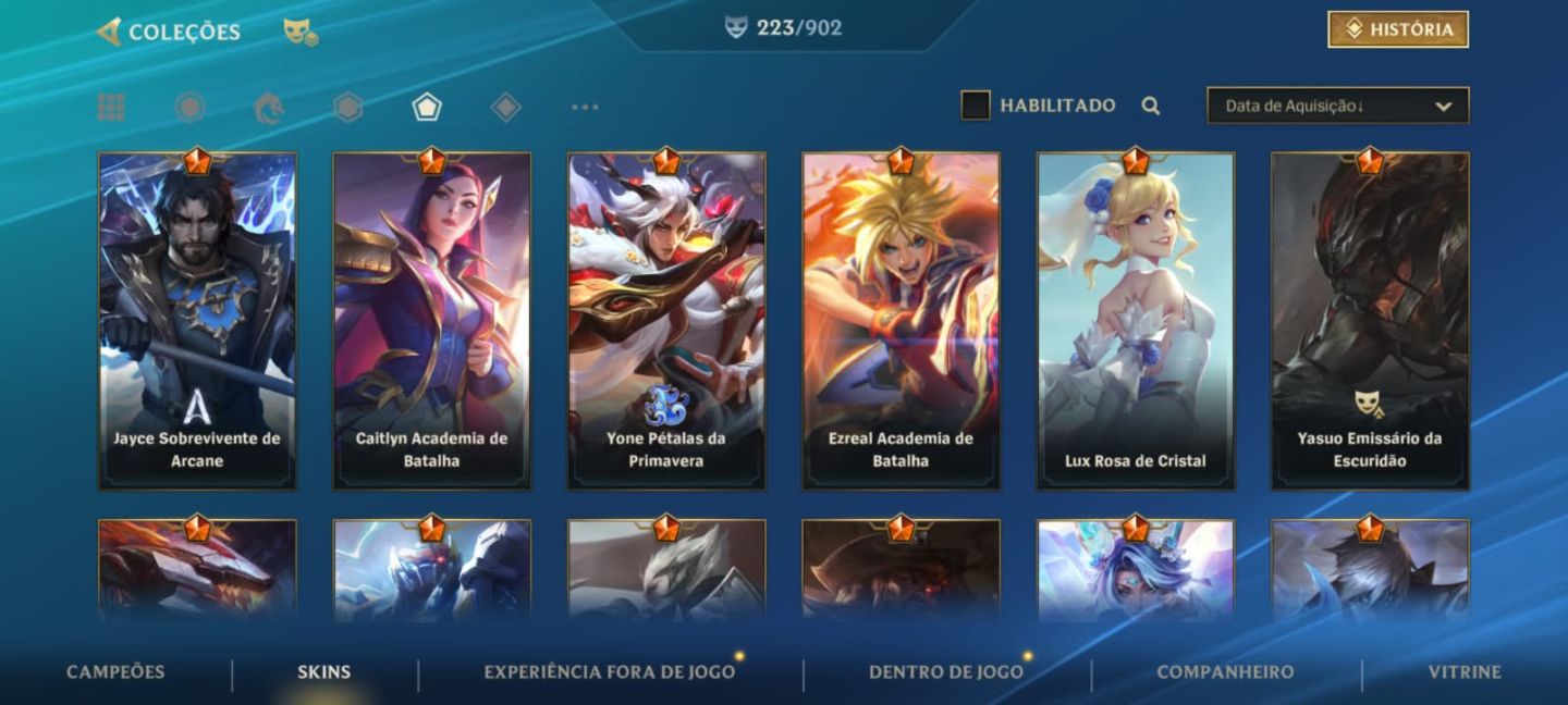 Conta à venda R$550 | 223 skins | Challenger | Passe ativo