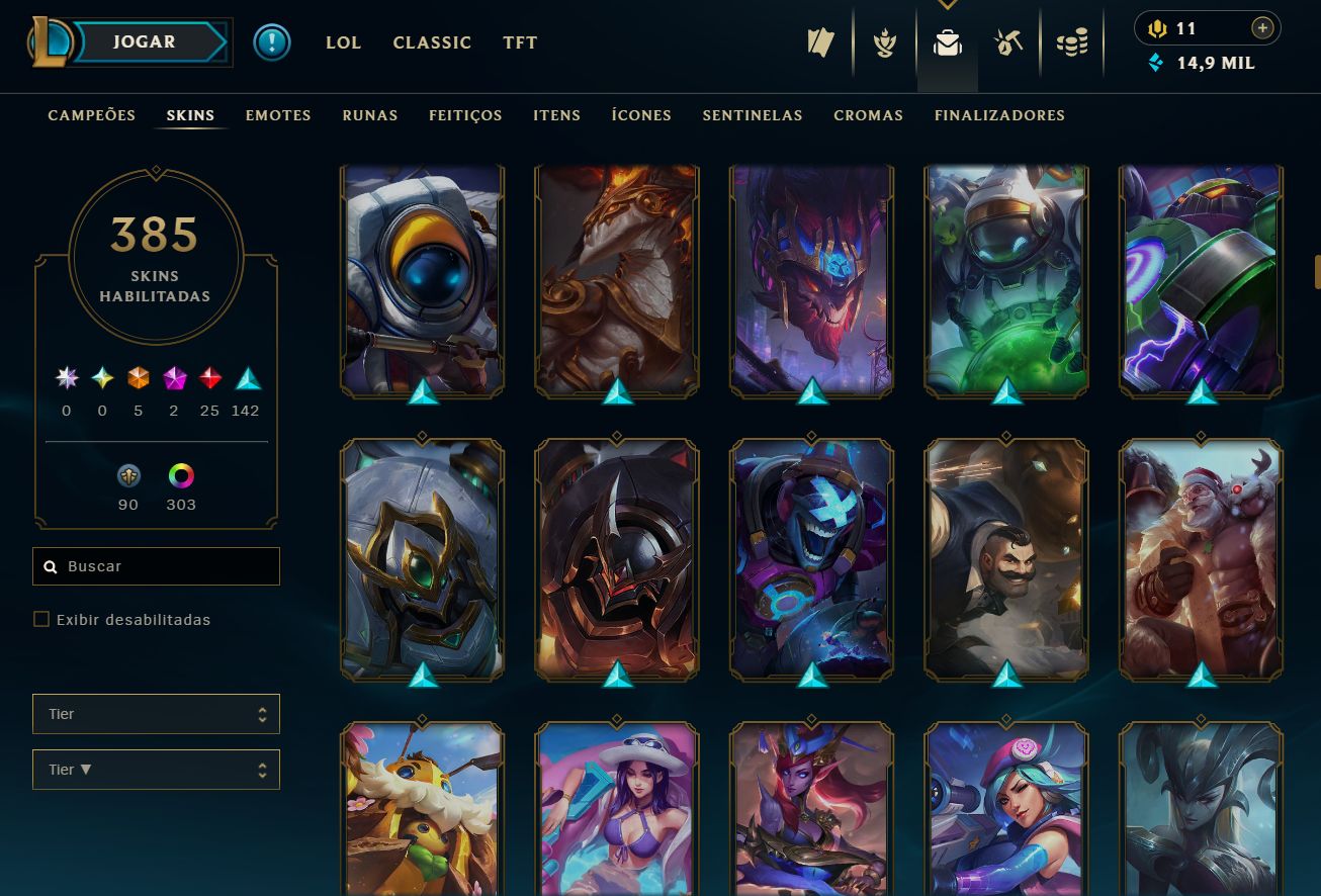 Lvl 498 | 385 Skins | Icones 2012 | Morgana Vitoriosa, Bordas de Skins e Mais..