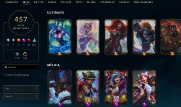 CONTA COM NV 574 - 457 SKINS TODOS CAMPEÕES ELO PRATICAMENTE ZERADO HONRA MAX