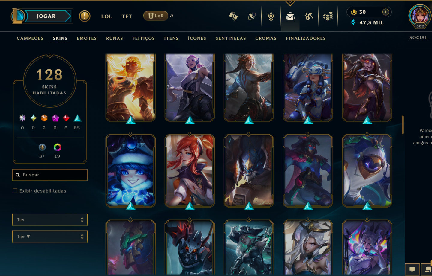 CONTA MAIN LVL 382 - PERFEITA PARA SMURF!!!