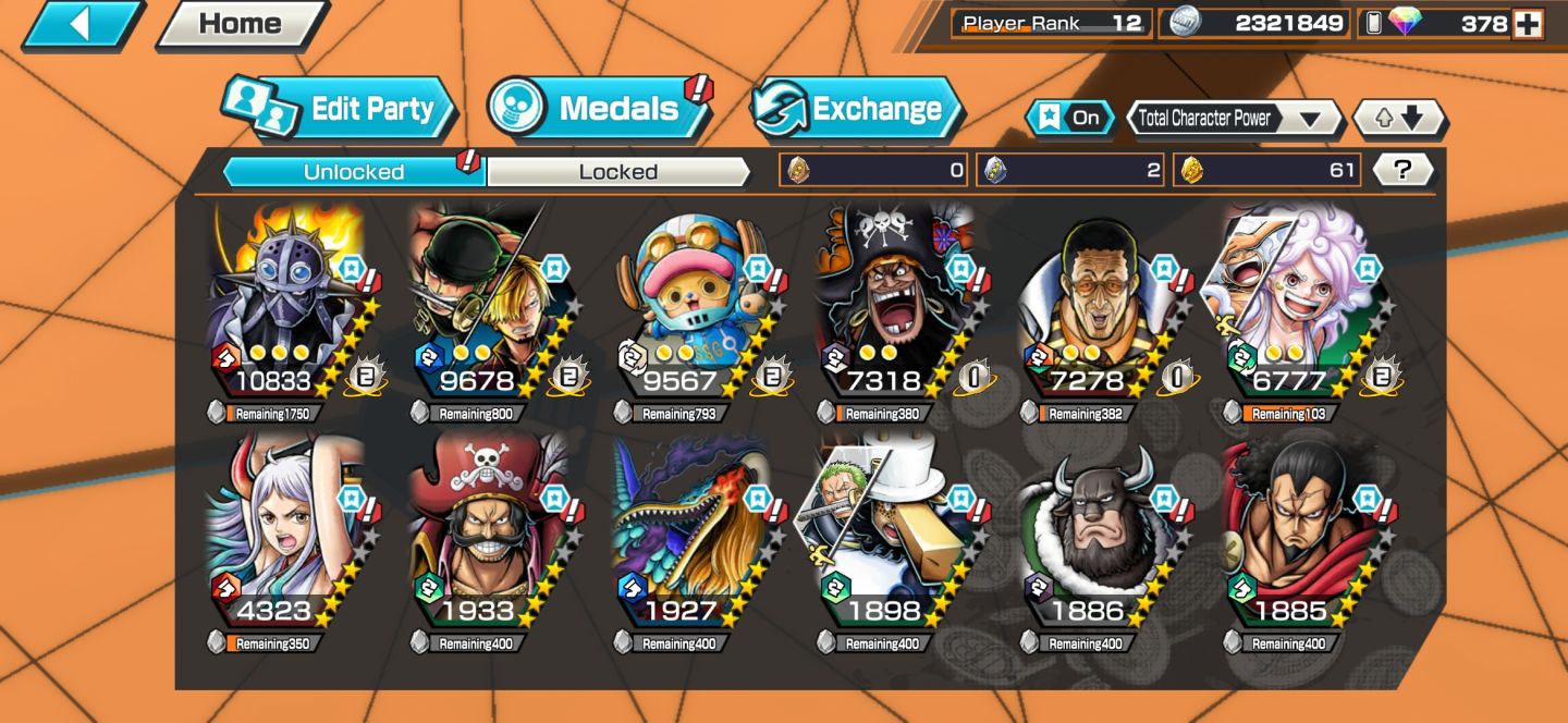 Conta de OPBR| com Zoro/sanji e Nova Ex BONNEY +5 Ex