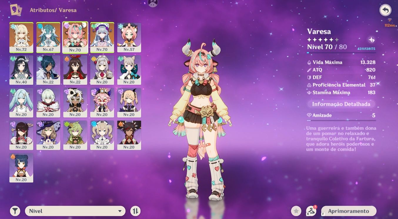 Genshin Varesa + Vodyanitsa e Mizuki C1 AR41 e Star Rail Aventurine WF AR40