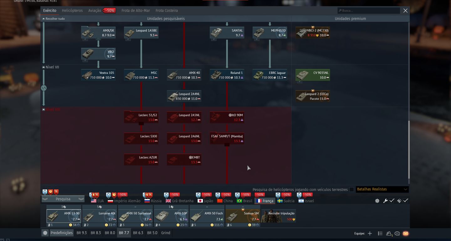 Conta Warthunder - Top Tier - Diversos veiculos Premium - Veiculos raros -