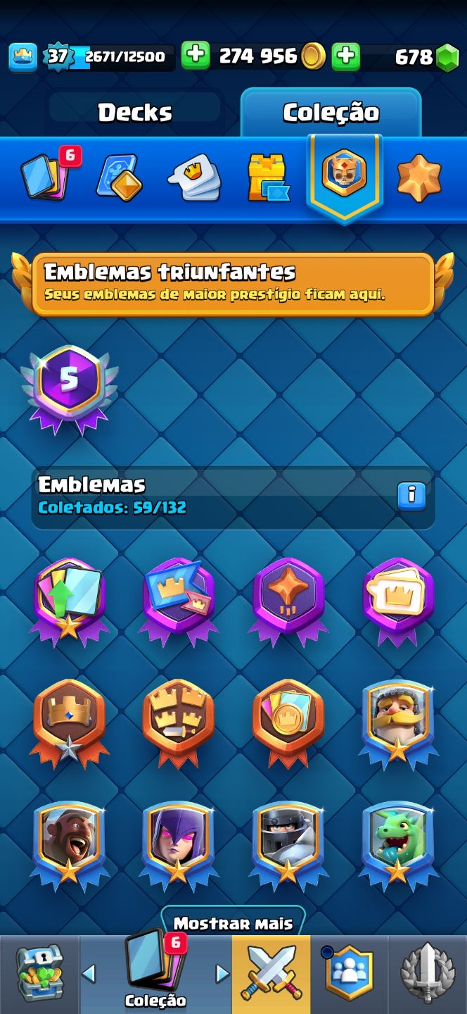 Conta clash veterana completa é passe atualizado