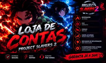 CONTAS UP PROJECT SLAYERS 2 FULL ACESSO SEM DADOS DE RECUPERAÇÃO