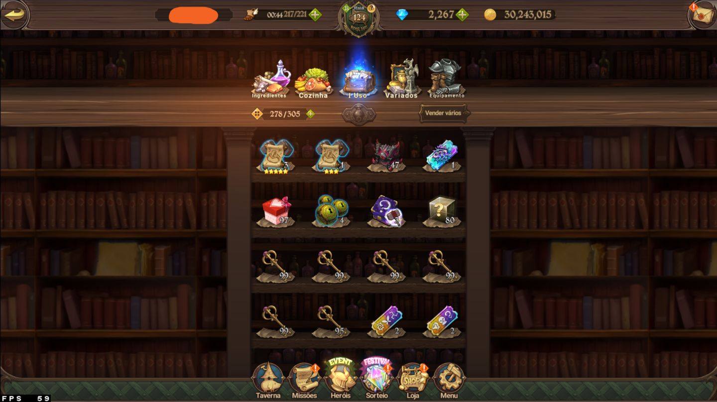 CONTA 7DS GRAND CROSS - 5KK DE CC BOX + ODIN 3/6 + GAWAIN 4/6 + 2.2K DIAMANTE