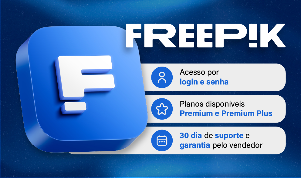 Freepik Premium Plus COM IA - 30 dias de acesso direto no site