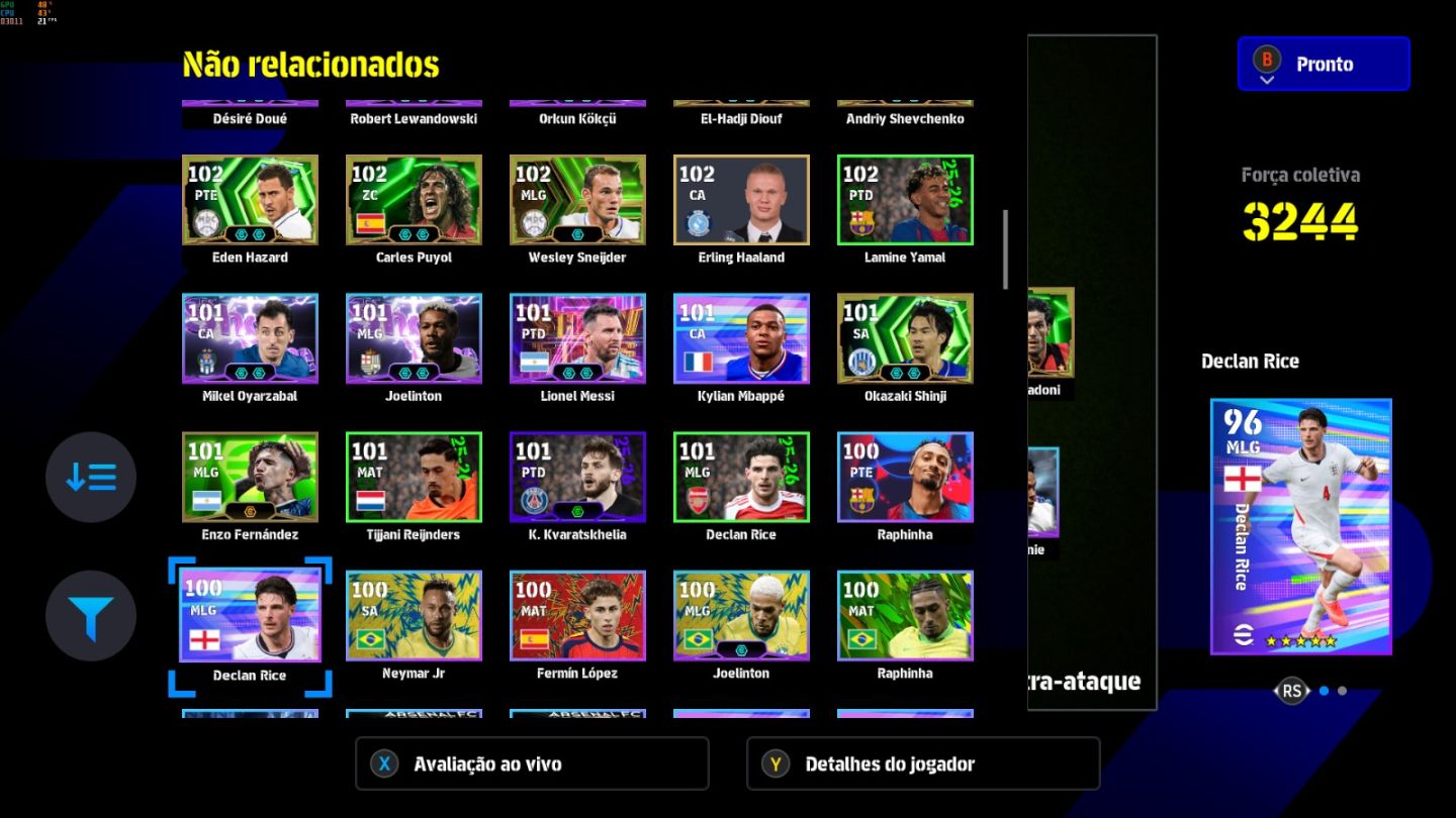 Conta PC Steam Van Der Sar 108, Nesta 106,Nedved 106,Ekitike 106, Rice 106 e CIA