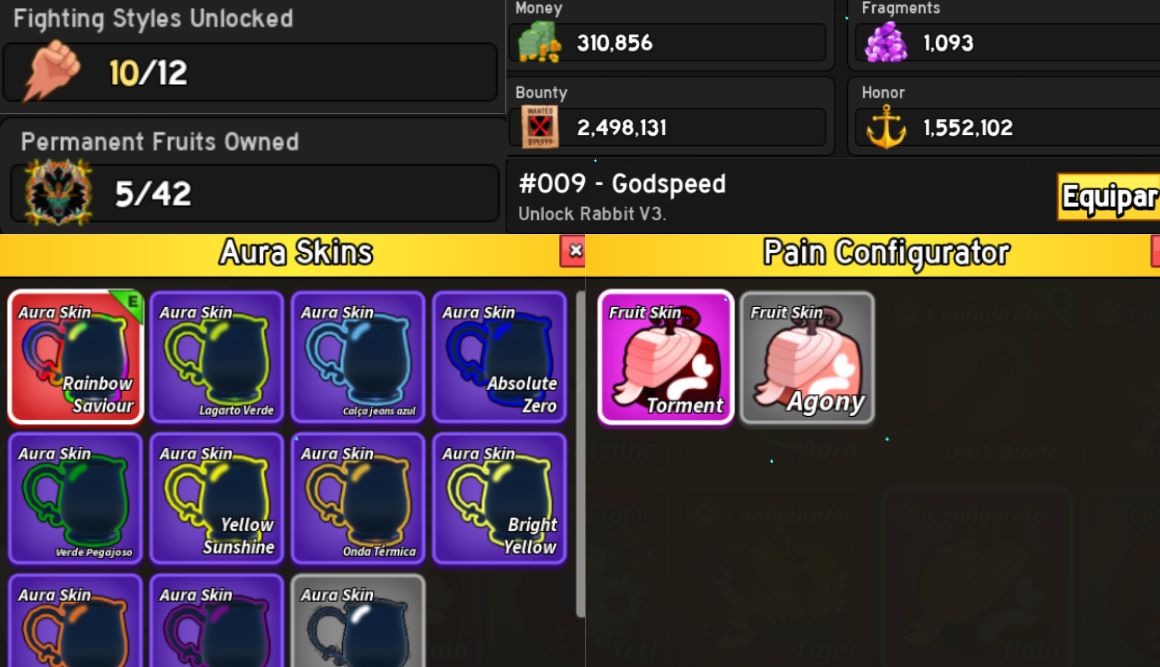 Conta de Blox Fruits Full Buddha e Ice permanente, Gamepass Yoru, Notificador