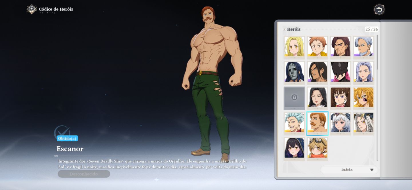 Conta the seven deadly sins origin lvl 48