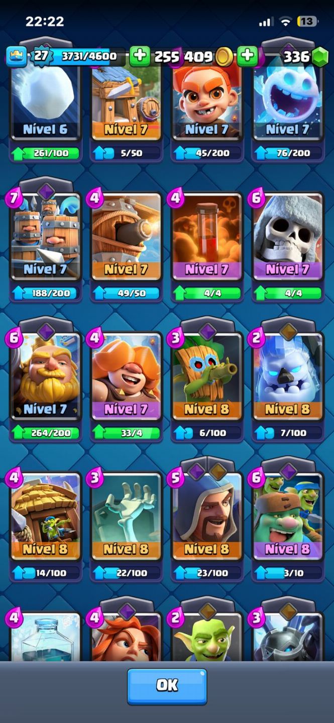 CONTA DE CLASH ROYALE COM 3,2K TROFEUS E BRAWL STARS 7,9K TROFEU E LENDARIO