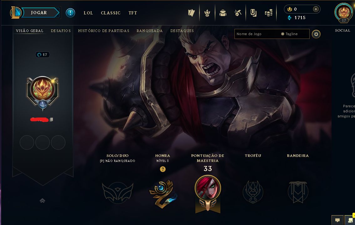 CONTA PLATINA ( APENAS ELO E MAIS NADA )