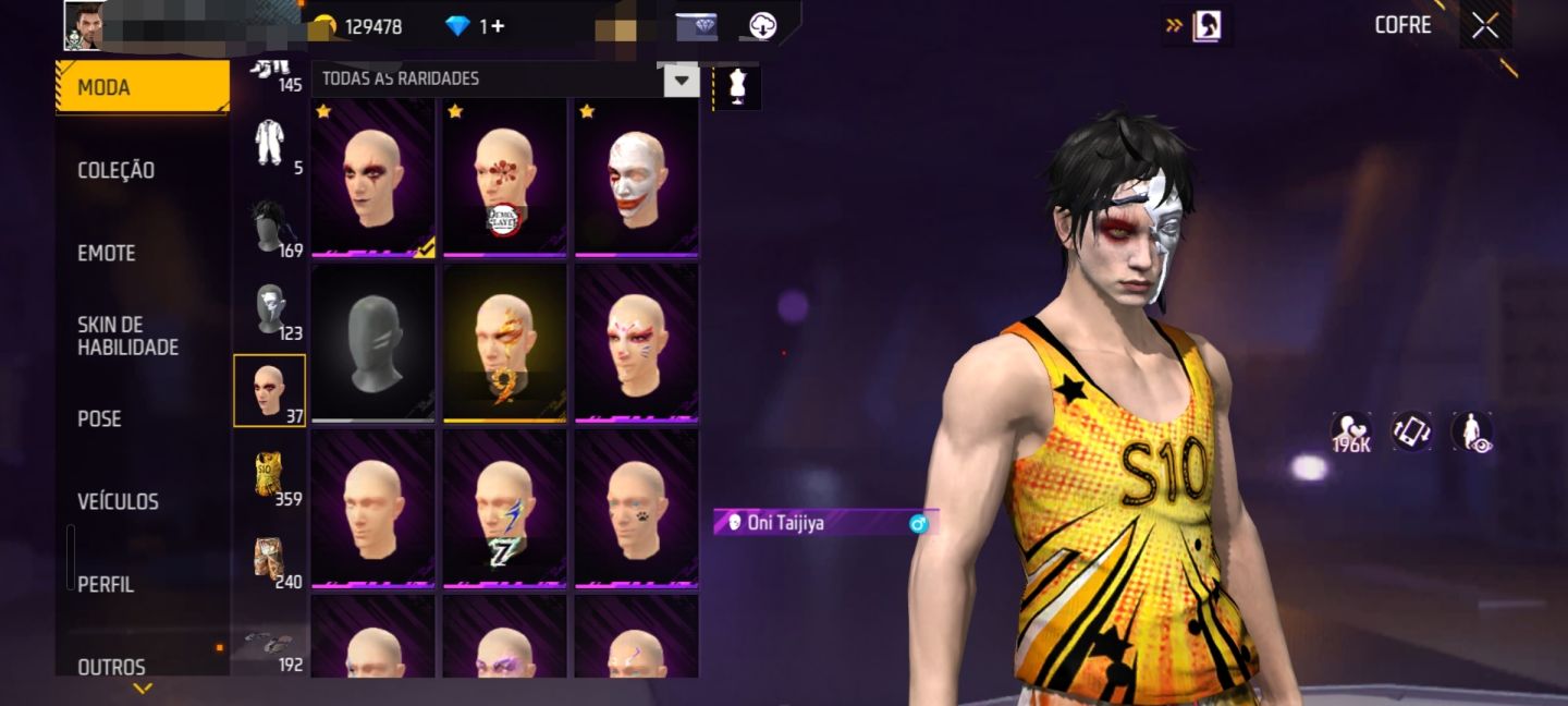 CONTA DE FREE FIRE COM 8 ANOS !/COM BASTANTE SKIN BONITAS, EVOLUTIVAS E RARAS !