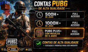 [FORNECEDOR] CONTAS PUBG | PLUS+ MEDALHA 5 ANOS | HORAS | FULL-ACESSO