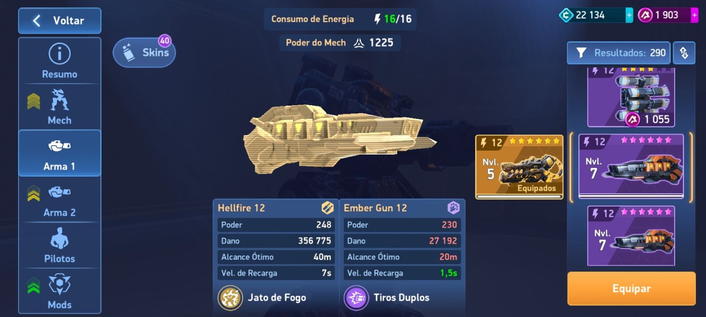 Conta Mech Arena com mais de 12000 de poder