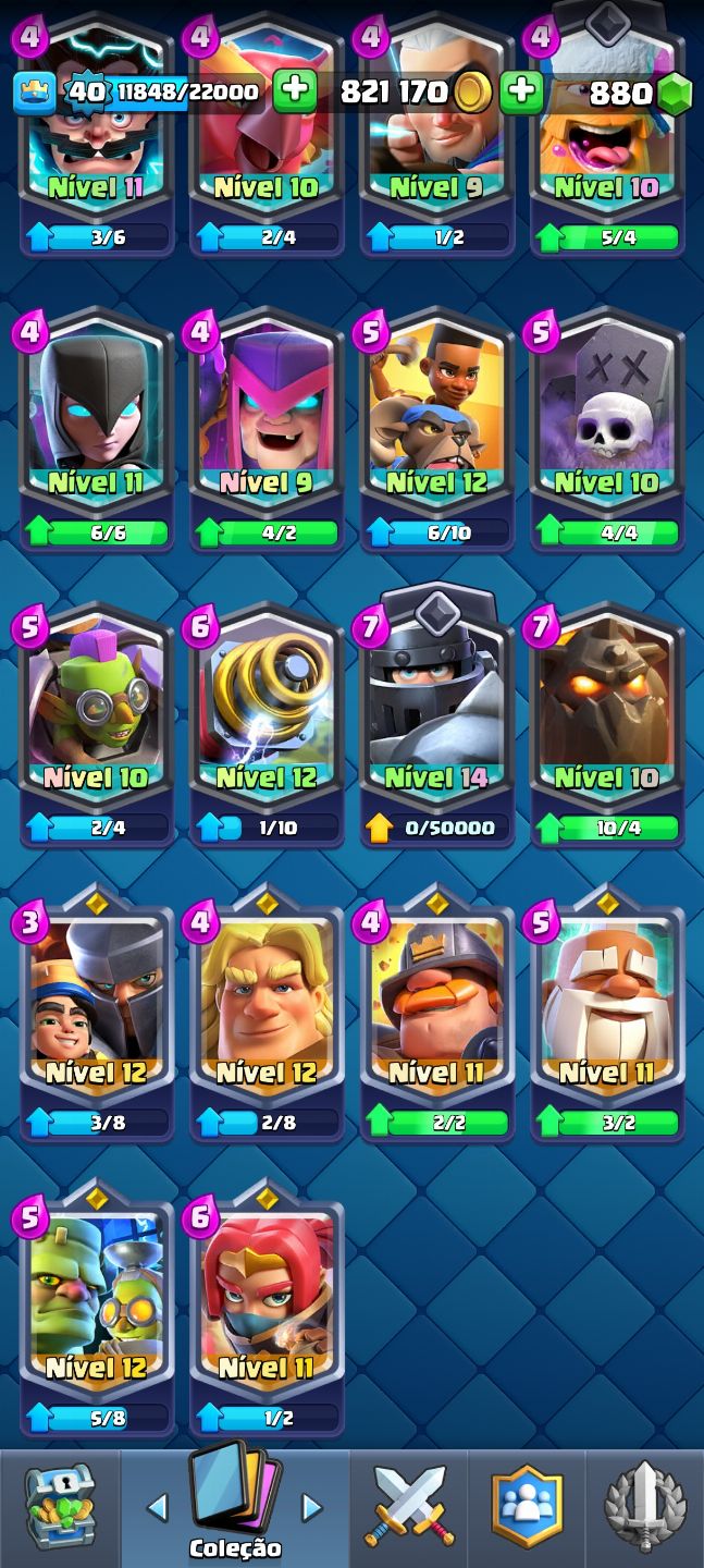 Clash Royale com 4 evoluções e arena 20