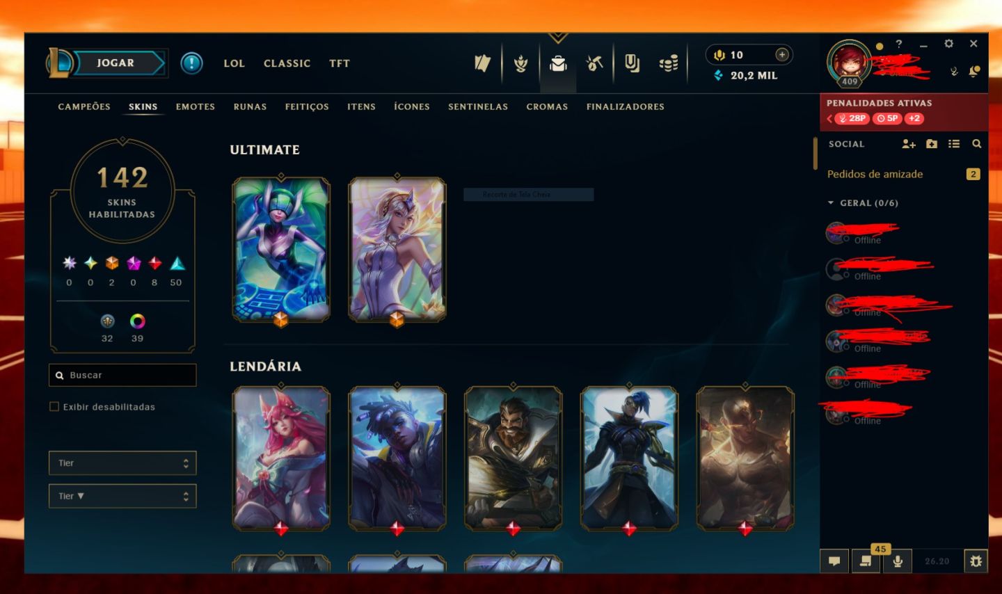 CONTA LOL LVL 409 | 142 SKINS | LUX ELEMENTALISTA + DJ SONA| OURO 3 | ÚNICO DONO