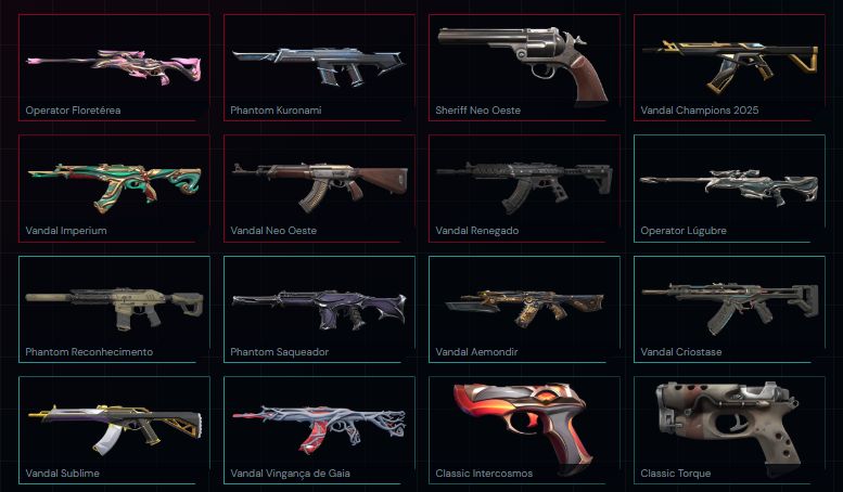 Conta com 75 skins e 4 facas - champions 2025