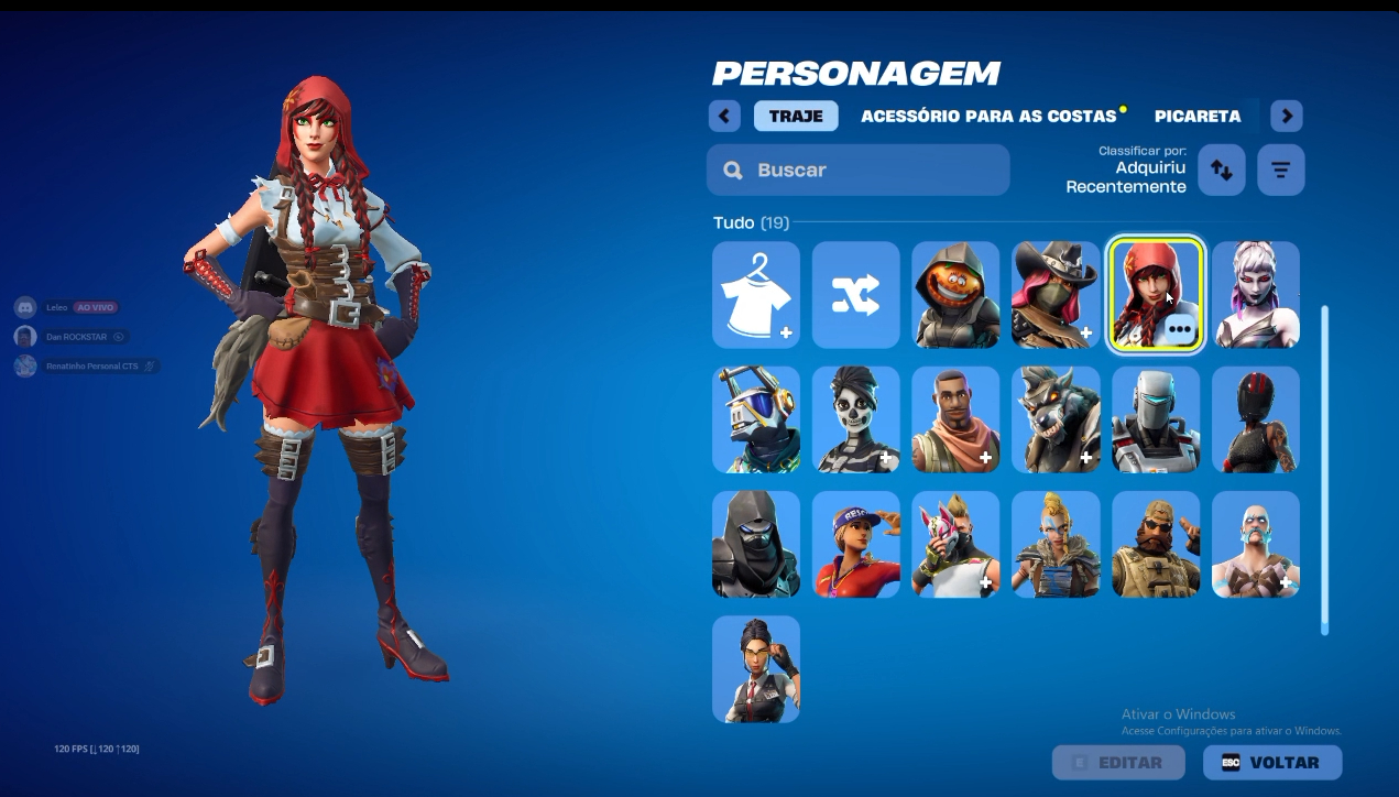 CONTA FORTNITE COM PERSONAGEM PASSE ANTIGO PRA SAIR LOGO