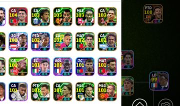 CONTA eFOOTBALL MOBILE TOP! ELENCO ESTRELADO + CRISTIANO RONALDO 108 E MESSI 104