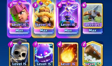 Conta de Clash Royale com torre nível 16 e deck de xbow upado