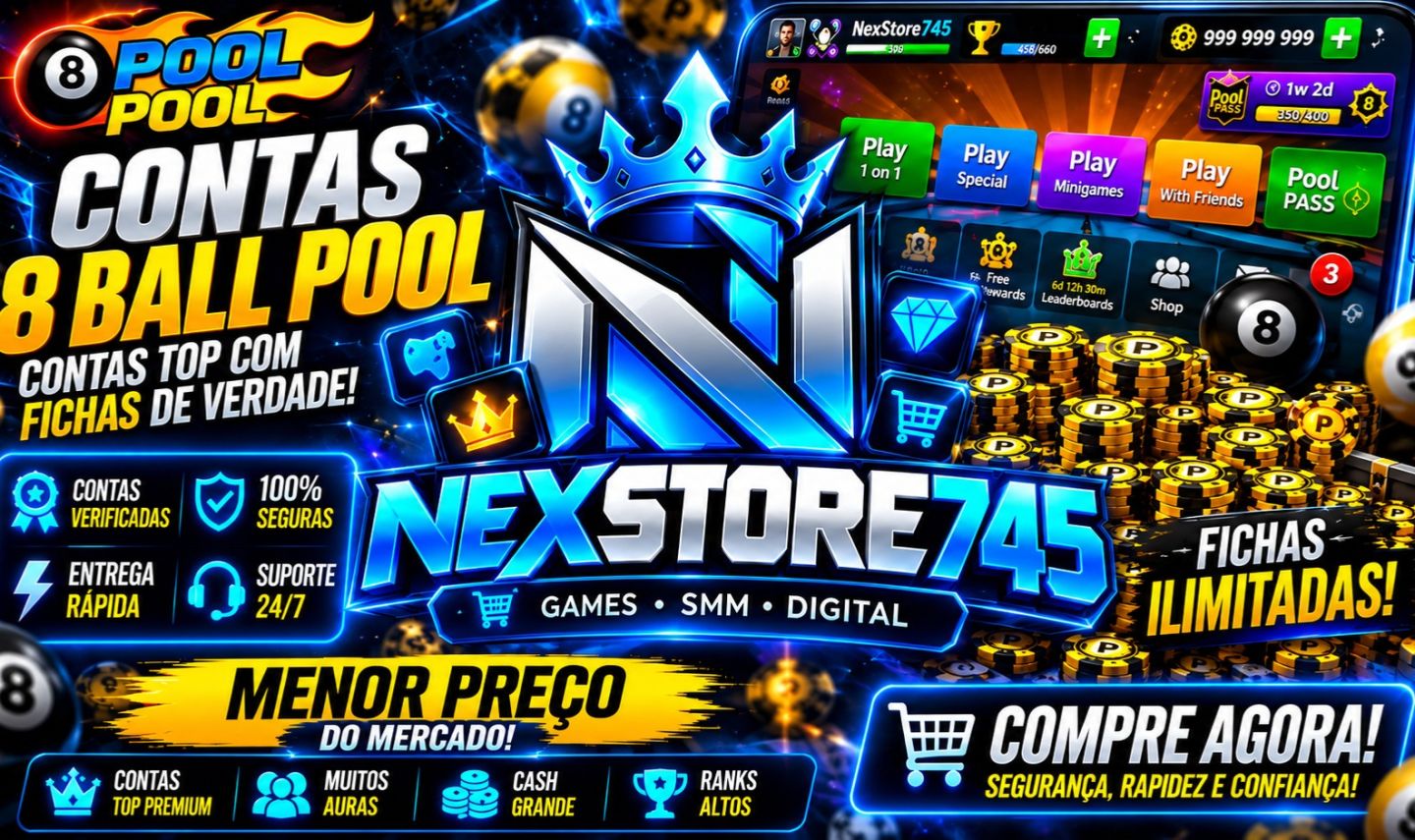 [MENOR PREÇO] 8 BALL POOL CONTAS COM FICHAS+TACO+CASH