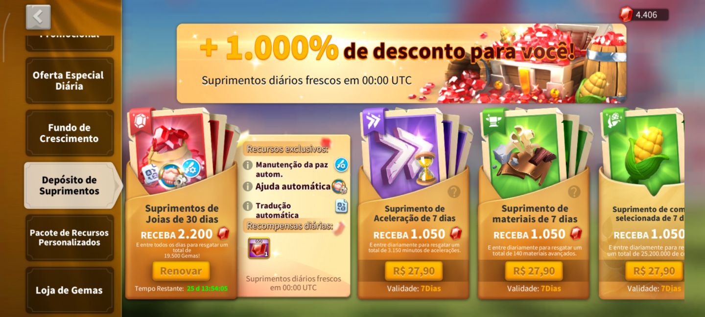 CONTA NOVA TOP - 1.6M PODER - REINO 4182 - VIP 7 - SKIN LÓTUS - GEMAS DIÁRIAS!