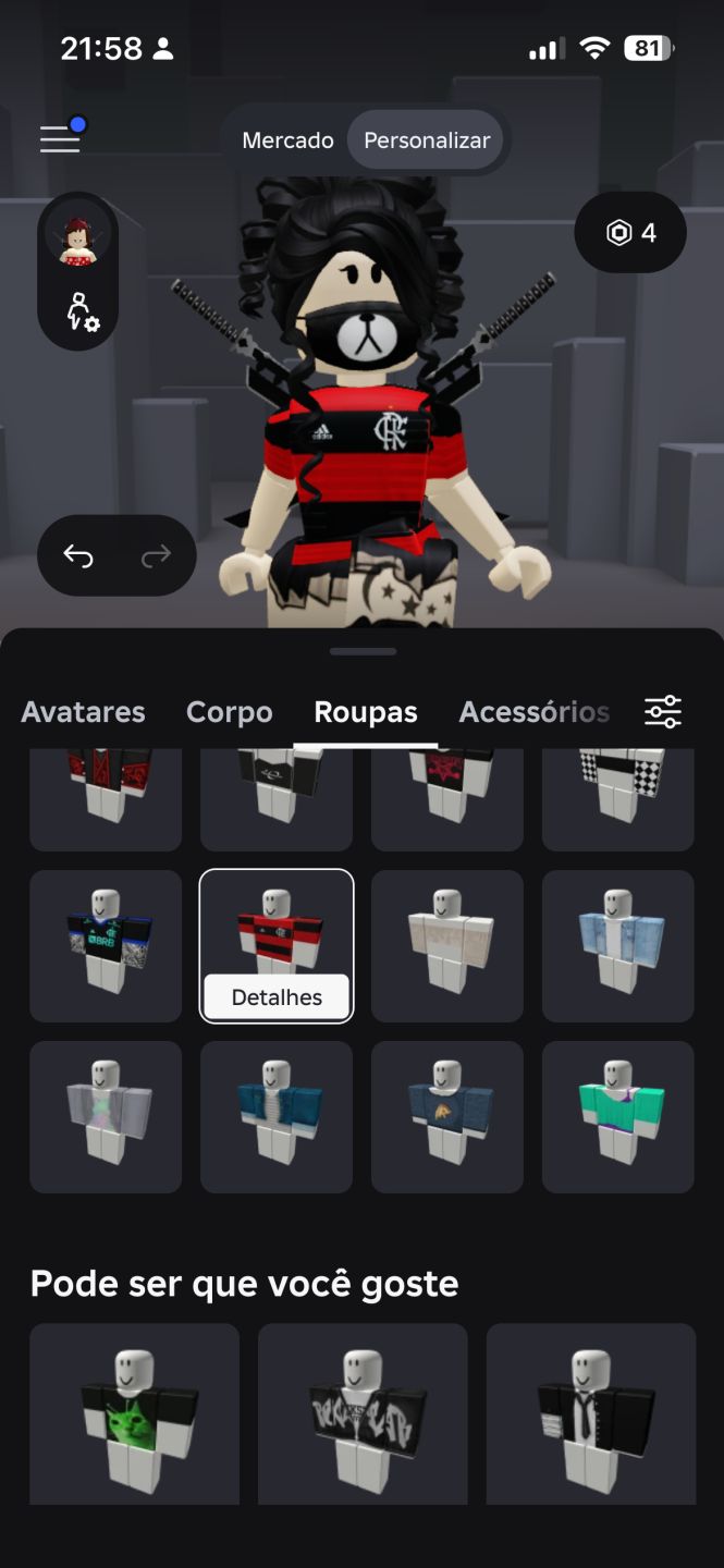 Conta de Roblox com muita skin Feminina e masculina