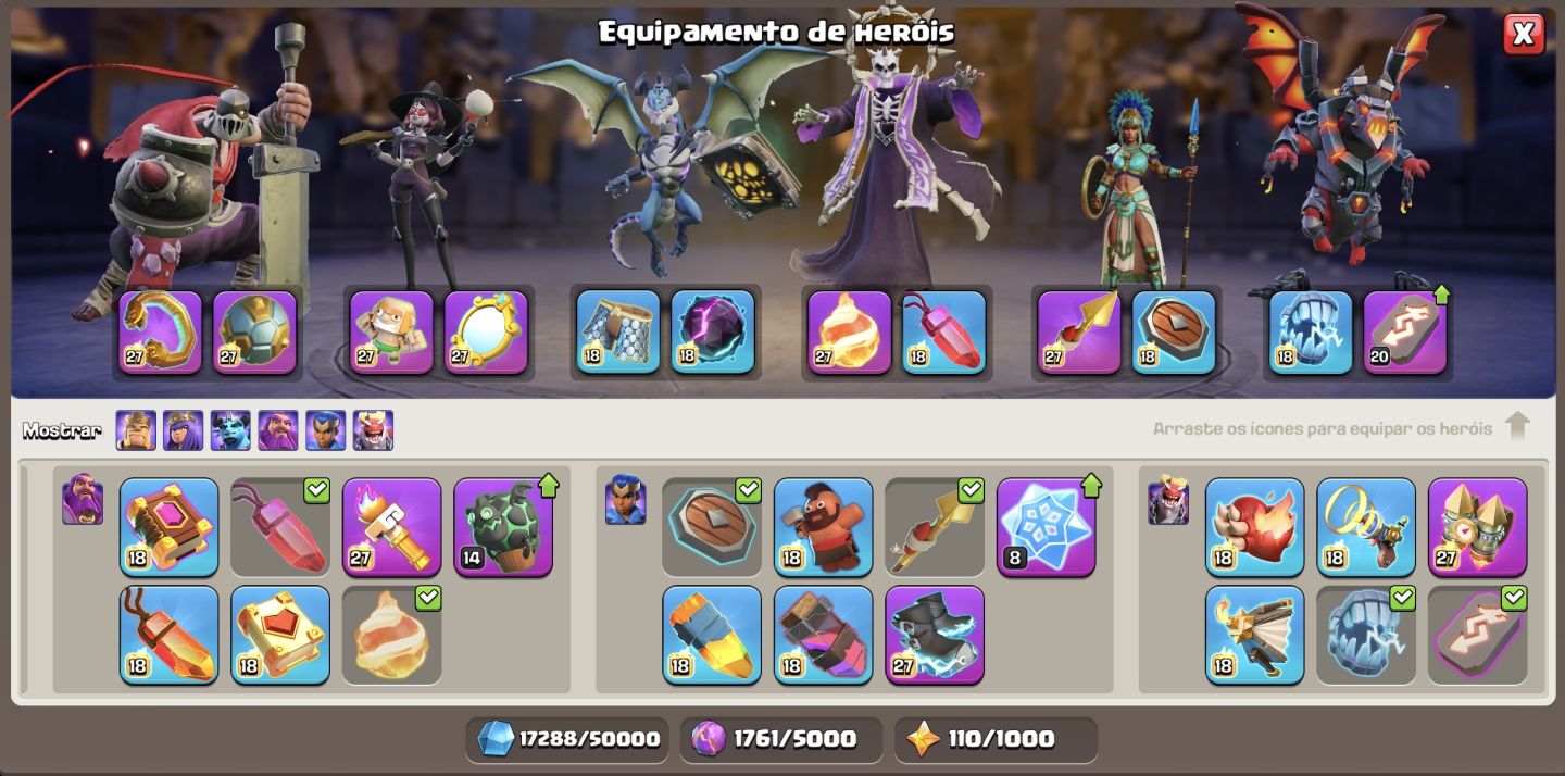 CLASH OF CLANS | CONTA LENDÁRIA NÍVEL 500 | FULL MAX | 30+ SKINS | RARÍSSIMA