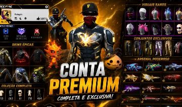 CONTA FREE FIRE 1, 2, 3 PASSE E FULL RAGNAROK