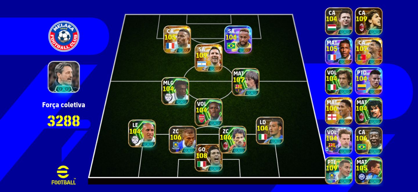 CONTA META DE EFOOTBALL 2027 COM EPICS TOPS COMO CR7, PELÉ , MESSI E VIEIRA