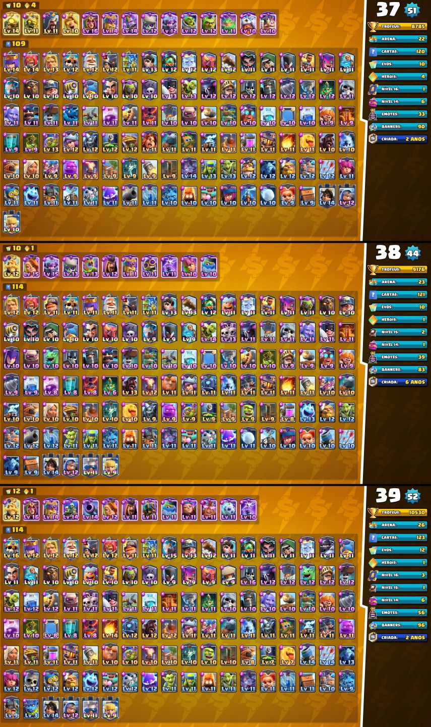 CONTAS UPADAS E BARATAS CLASH ROYALE +CAMPEÕES +EVOS E COM MAIS GEMAS