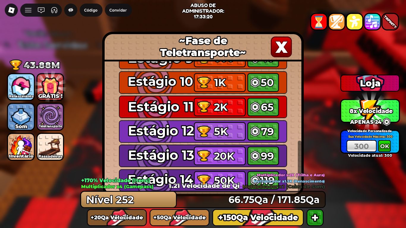 3.128 ROBUX GASTOS EM PASSES DE +1 SPEED KEYBOARD ESCAPE E CAR CRUSHERS 2. Conta