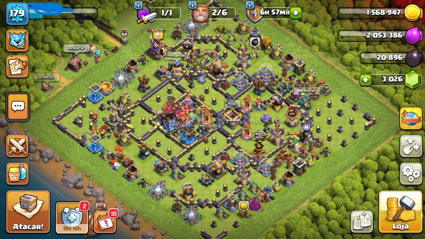 Clash of Clans CV 18 - conta bem upada